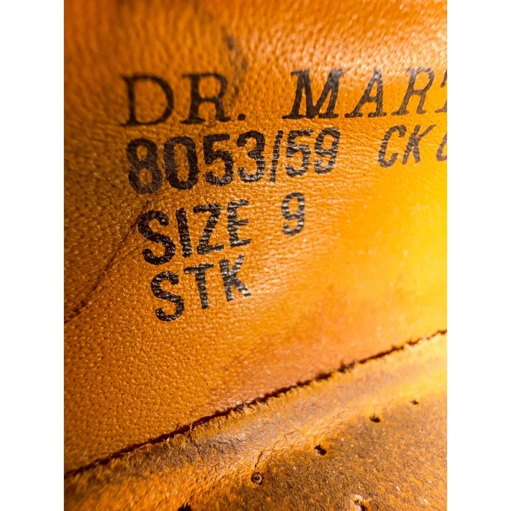 Vintage Dr Martens Shoes Mens 9 Brown Leather Oxford Made in England 8053